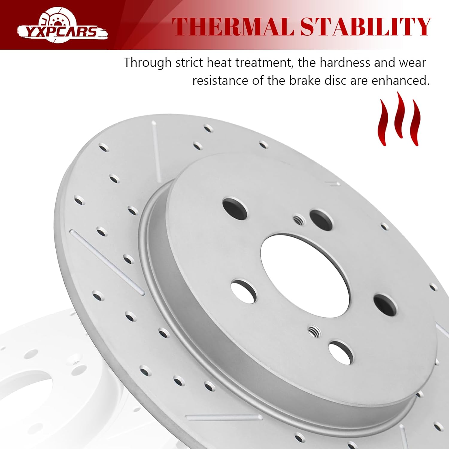 Ceramic Rear Brakes Pad and Rotors Drilled Slotted Solid Replacement Disc Brake Kits for Lexus Ct200H 2011 2012 2013 2014 2015 2016 2017, for Toyota Prius Plug-In 2012-2015/ Prius 2010-2022