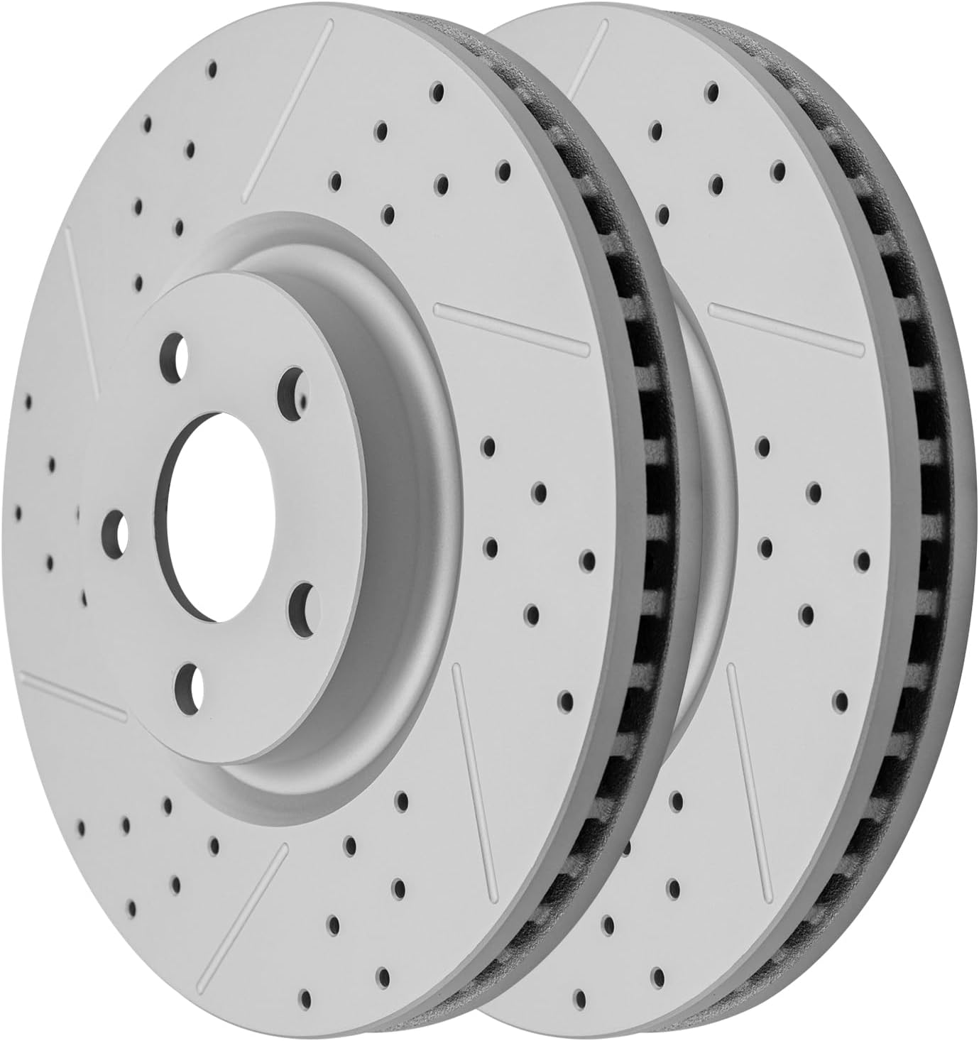 Front Drilled and Slotted Disc Brake Rotors for Ford Edge 2015-2020/ Police Responder Hybrid Ssv Plug-In Hybrid 2019-2020, for Lincoln Continental 2017-2020 (316.0 mm)