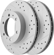 Front Drilled and Slotted Disc Brake Rotors for Toyota 4Runner 2003-2009/ Fj Cruiser 2007-2014/ Tacoma 2005 2006 2007 2008 2009 2010 2011 2012 2013 2014 2015 2016 2017 2018 2019 2020 2021 2022 2023