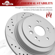 Ceramic Rear Brakes Pad and Rotors Drilled Slotted Solid Replacement Disc Brake Kits for Acura MDX 2014 2015 2016