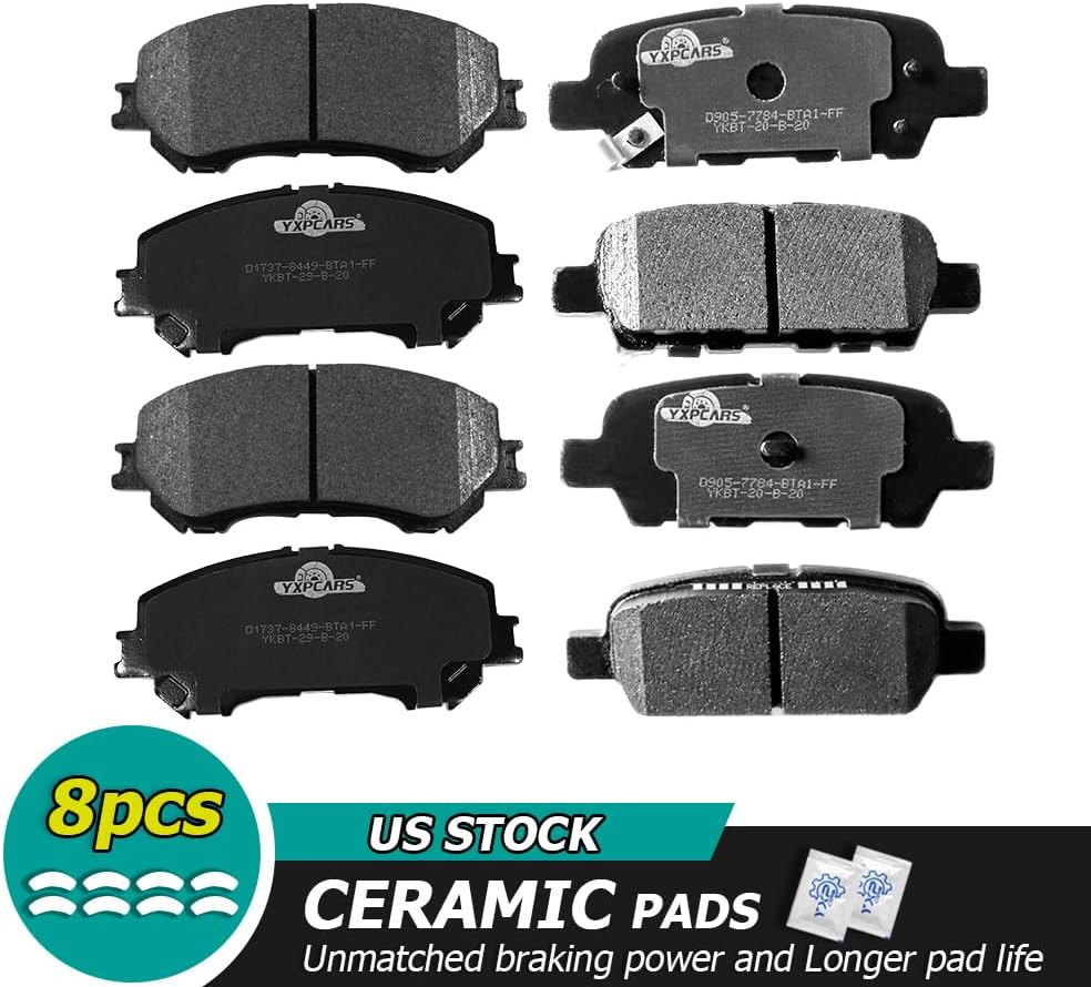 Brake Rotors & Brake Pads for ROGUE 2014,2015,2016,2017 Brake Kits-Drilled and Slotted ROTORS (11.65 inch Front and 11.49 inch Rear) with Ceramic Brake pads Are works great,Right Dimensions !