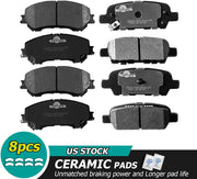 Brake Rotors & Brake Pads for ROGUE 2014,2015,2016,2017 Brake Kits-Drilled and Slotted ROTORS (11.65 inch Front and 11.49 inch Rear) with Ceramic Brake pads Are works great,Right Dimensions !