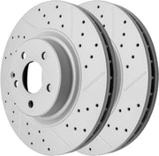 Front Drilled and Slotted Disc Brake Rotors Replacement for Mercedes-Benz Cls500 2006-2009/ Cls550 2007 2008 2009 2010 2011/ Glk350 2010 2011 2012 2013 2014 2015/ Glk250 2013-2015