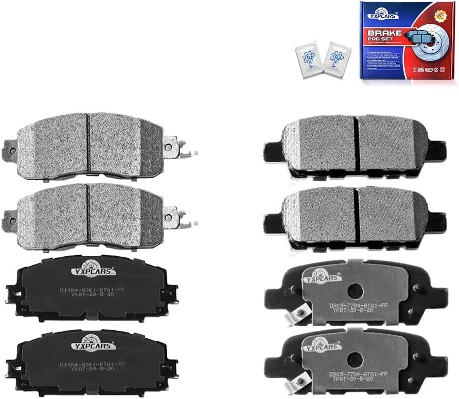 Ceramic Brake Pads For Altima 2014/2015/2016/2017/2019 Brake Kits (Front,Rear/D1650,D905)