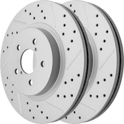 Front Drilled and Slotted Disc Brake Rotors Replacement for Subaru Crosstrek 2018 2019 2020 2021 2022 2023/ Impreza 2017-2023 With 293.0 mm