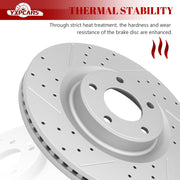 Front & Rear Drilled Slotted Rotors and Ceramic Disc Brake Pads Kit for Lincoln Mkx 2011-2015, for Ford Edge 2011 - 2014