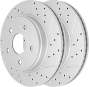 Front Drilled and Slotted Disc Brake Rotors for Chrysler Aspen 2007 2008 2009, for Dodge Durango 2004-2009, for Dodge Ram 1500 2002-2010, for Ram 1500 Classic 2019-2024, for Ram 1500 2011-2018