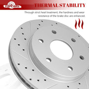 Ceramic Front Brakes Pad and Rotors Drilled Slotted Vented Replacement Disc Brake Kits for Gmc Yukon Xl 1500 2000 2001 2002 2003 2004 2005 2006/ Yukon 2002-2006