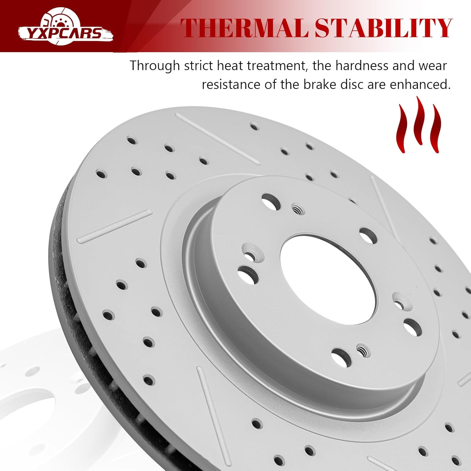 Ceramic Front Brakes Pad and Rotors Drilled Slotted Vented Replacement Disc Brake Kits for Acura Ilx 2013 2014 2015 2.4L, for Honda Civic 2012-2015 Si/Cr-V 2005-2006