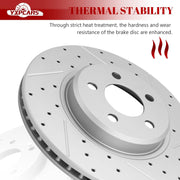 Ceramic Front Brakes Pad and Rotors Drilled Slotted Vented Replacement Disc Brake Kits for Dodge Charger/Challenger/Magnum, for Chrysler 300