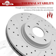 Ceramic Front Brakes Pad and Rotors Drilled Slotted Vented Replacement Disc Brake Kits for Kia Sedona 2015 2016 2017 2018 2019 2020 2021