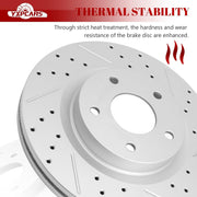 Ceramic Front Brakes Pad and Rotors Drilled Slotted Vented Replacement Disc Brake Kits for Nissan Altima 2014 2015 2016 2017 2018 2019 2020 2021 2022 2023
