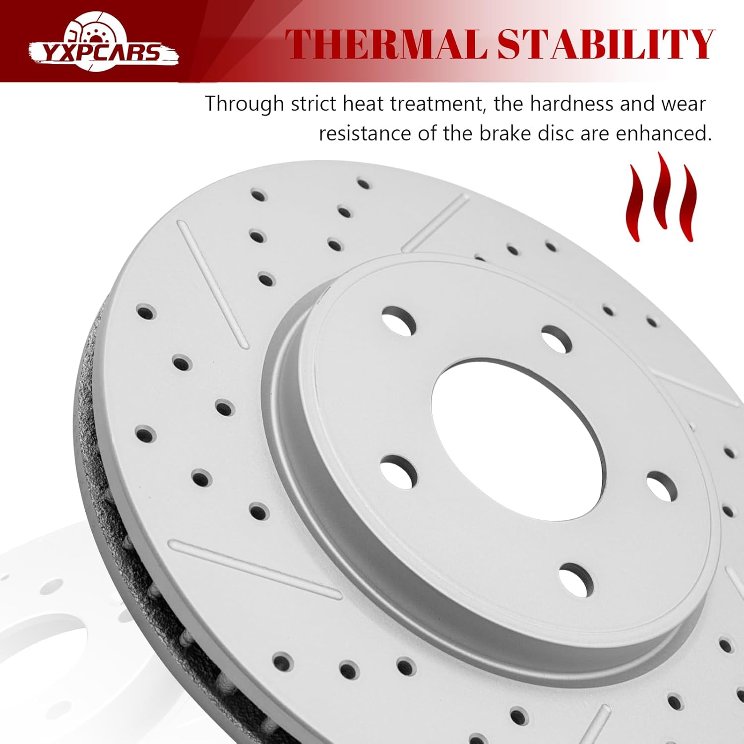 Ceramic Front Brakes Pad and Rotors Drilled Slotted Vented Disc Brake Kits for Nissan Leaf 2011-2013