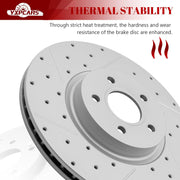Ceramic Front Brakes Pad and Rotors Drilled Slotted Vented Replacement Disc Brake Kits for Ford Escape 1.6L, Awd; 2.0L 2013 2014 2015 2016/ Escape 1.5L, Awd; 2.0L 2017 2018