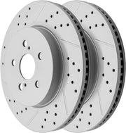 Front Drilled and Slotted Disc Brake Rotors for Toyota Corolla 2019-2022 2.0L/ Corolla 2020-2022 1.8L L4/ Corolla 2023-2025/ Prius Prime 2020-2022