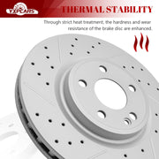 Front & Rear Drilled Slotted Rotors and Ceramic Disc Brake Pads Kit for Mercedes-Benz Gla250 2015 2016 2017 2018 2019 2020/ Cla250 2014-2019 (with Sport Package)