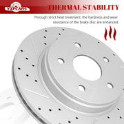 Ceramic Front Brakes Pad and Rotors Drilled Slotted Vented Replacement Disc Brake Kits for Dodge Durango 2004-2006, for Dodge Ram 1500 2002 2003 2004 2005 Exclude Srt-10 (2002-2003: 5 Lug)