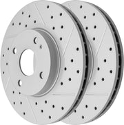 Front Drilled and Slotted Disc Brake Rotors Replacement for Mazda 2 2016 2017 2018 2019 2020 2021 2022, for Toyota Yaris 2019-2020/ Yaris Ia 2017-2018, for Scion Ia 2016