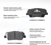 Ceramic Brake Pads For Mazda CX-5 2016/2017/2018/2019 Brake Kits (Front,Rear/D1623,D1846)