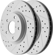 Front Drilled and Slotted Disc Brake Rotors for MAZDA 3 2019-2025 AWD/CX-30 2020-2022