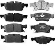 Front and Rear Brake Pads for DODGE DURANGO 2011-2018/GRAND CHEROKEE 2011-2012 Excluding SRT-8/2013-2018 Excluding SRT-8 & SRT Models Heavy Duty Brakes