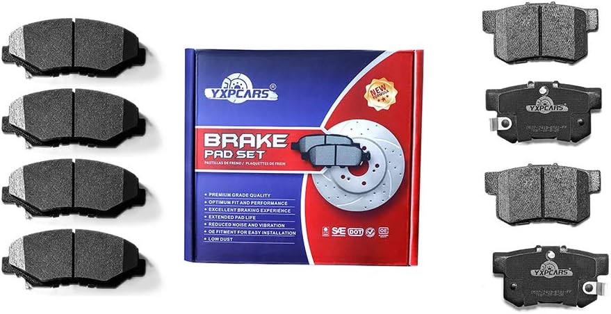 Front and Rear Ceramic Brake Pads for HONDA CIVIC 2013-2015 SI & EX Models/CIVIC 2012 SI Models ONLY