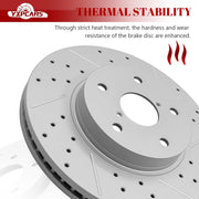 Ceramic Front Brakes Pad and Rotors Drilled Slotted Vented Replacement Disc Brake Kits for Subaru Legacy 2016 2017 2018 2019 2.5L
