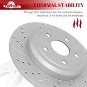 Ceramic Rear Brakes Pad and Rotors Drilled Slotted Solid Replacement Disc Brake Kits for Dodge Durango, for Jeep Grand Cherokee