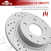 Ceramic Rear Brakes Pad and Rotors Drilled Slotted Solid Replacement Disc Brake Kits for Mazda 3 Sport
