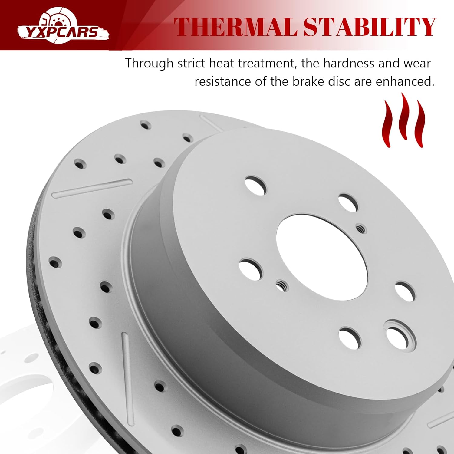 Rear Drilled and Slotted Disc Brake Rotors Replacement for LEXUS GS200T GS300 GS350 GS450H IS200T IS300 IS350 RC200T RC300 RC350