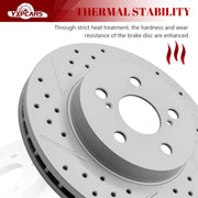 Ceramic Front Brakes Pad and Rotors Drilled Slotted Vented Replacement Disc Brake Kits for Toyota Prius 2016-2022/ Prius Prime 2017 2018 2019/ Prius Awd-E 2019-2022/ Corolla 1.8L 2020 2021 2022