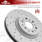 Ceramic Front Brakes Pad and Rotors Drilled Slotted Vented Replacement Disc Brake Kits for Buick Enclave 2018 2019 2020, for Cadillac Xt5 2017-2020/ Xt6 2020