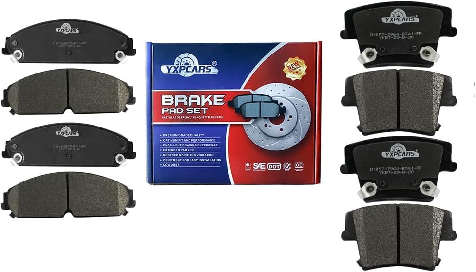 Brake Pads for CHRYSLER 300 2005-2018 AWD V6/DODGE CHARGER 2006-2018 AWD/DODGE MAGNUM 2005-2008 (Front & Rear D1058+D1057)
