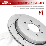 Ceramic Rear Brakes Pad and Rotors Drilled Slotted Vented Replacement Disc Brake Kits for Ford Expedition 2007 2017, for Lincoln Navigator 2007 2008 2009 2010 2011 2012 2013 2014 2015 2016 2017
