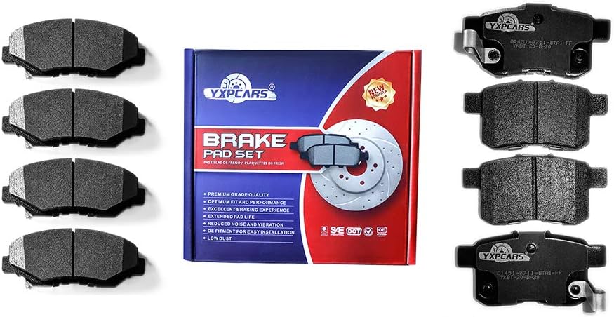 Front and Rear Ceramic Brake Pads for HONDA ACCORD 2013-2014 LX/LX-S Only