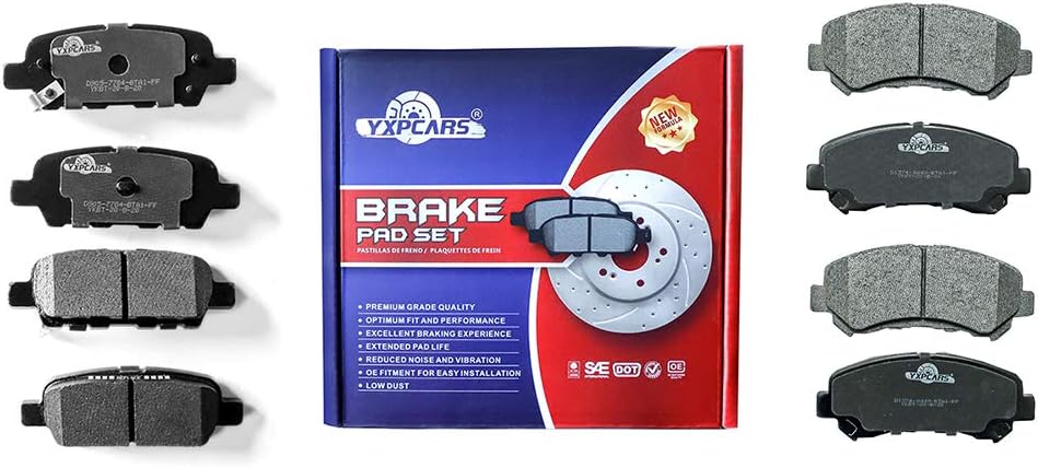 Front & Rear Ceramic Brake Pads D1374,D905 for MAXIMA 2009-2014/2016-2017 All Models/SENTRA 2009-2012 2.5L SE-R Spec-V