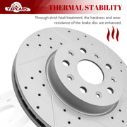 Ceramic Front Brakes Pad and Rotors Drilled Slotted Vented Replacement Disc Brake Kits for Chevy Camaro 2017-2018 2.0L, 3.6L, W/Brake Code J6G, Except For Brembo Brakes