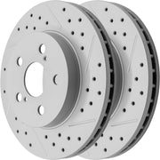 Front Drilled and Slotted Disc Brake Rotors Replacement for Toyota Prius 2016-2022/ Prius Awd-E 2019-2022/ Prius Prime 2017 2018 2019/ Corolla 2020 2021 2022 1.8L L4 (255.0 mm)