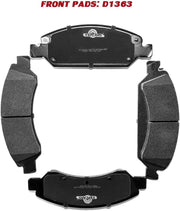 Ceramic Brake Pads For CADILLAC ESCALADE/ESV 2015-2019/CHEVROLET SILVERADO 1500/SUBURBAN 2014-2019/TAHOE 2015-2019/GMC SIERRA 1500/YUKON 2015-2019(Front & Rear D1363+D1707)