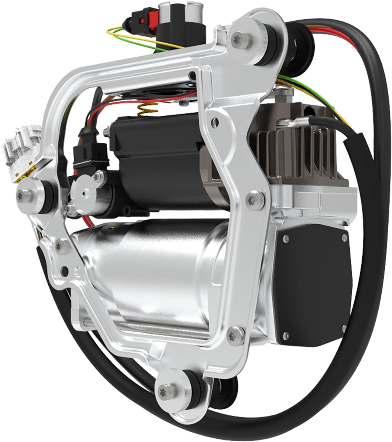 Air Suspension Compressor for Air Ride Pump, for BMW X5 2001-2006 l6 3.0L/ X5 2000-2006 V8 4.4L/ X5 2002-2003 V8 4.6L/ X5 2004 2005 2006 V8 4.8L with bracket & Valve, W/4 Corner