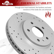 Front & Rear Drilled Slotted Rotors and Ceramic Disc Brake Pads Kit for Jeep Liberty 2003 2004 2005 2006 2007