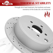 Ceramic Rear Brakes Pad and Rotors Drilled Slotted Solid Disc Brake Kits for Subaru Forester 2009 - 2013