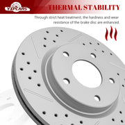 Front & Rear Drilled Slotted Rotors and Ceramic Disc Brake Pads Kit for Nissan Sentra 2013 2014 2015 2016/ Sentra Naturally Aspirated 2017 2018 2019