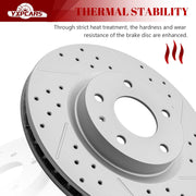 Ceramic Front Brakes Pad and Rotors Drilled Slotted Vented Replacement Disc Brake Kits for Mazda 3 2019 2020 2021 2022 2023 Awd