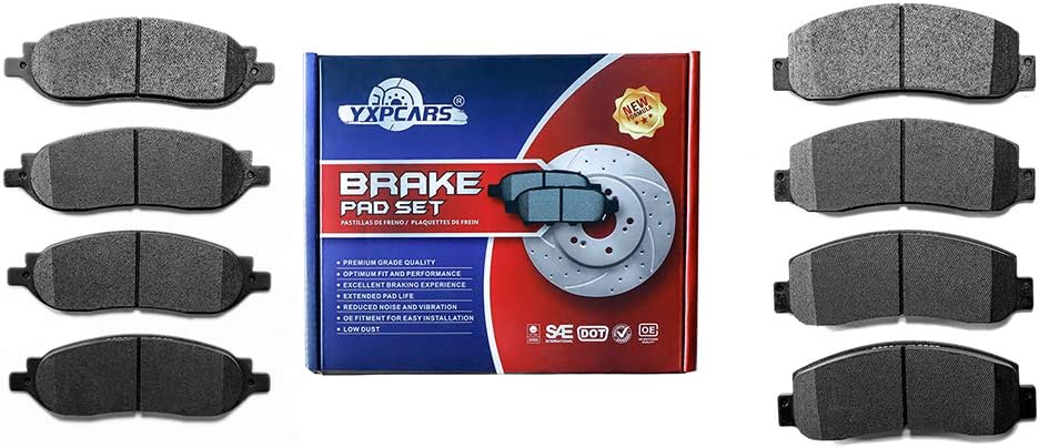 Front & Rear Ceramic Brake Pads D1069,D1068 for FORD F-250 SUPER DUTY 2005-2007/FORD F-350 SUPER DUTY 2005-2008 Models w/Single Rear Wheels (SRW)