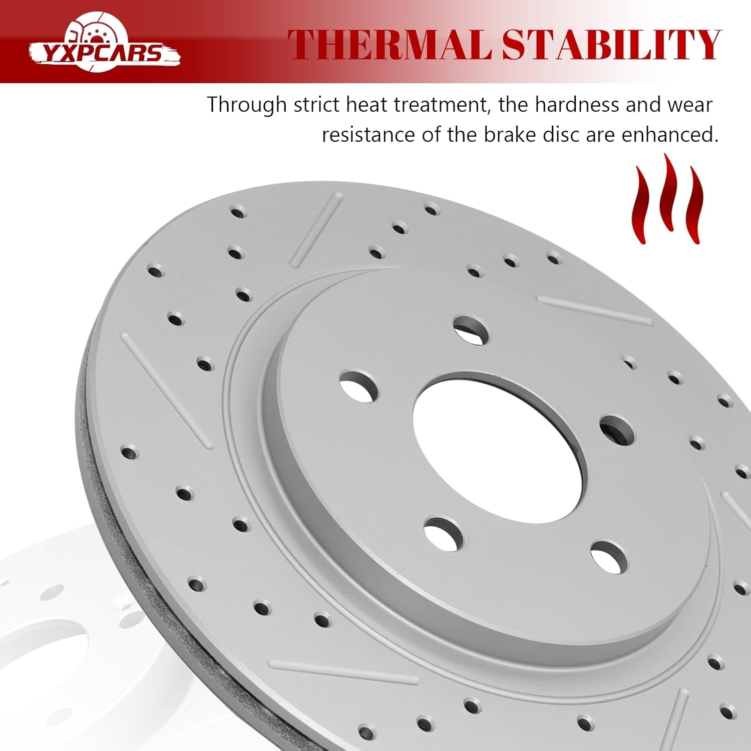 Ceramic Rear Brakes Pad and Rotors Drilled Slotted Vented Replacement Ford Mustang 2005 2006 2007 2008 2009 2010 2011