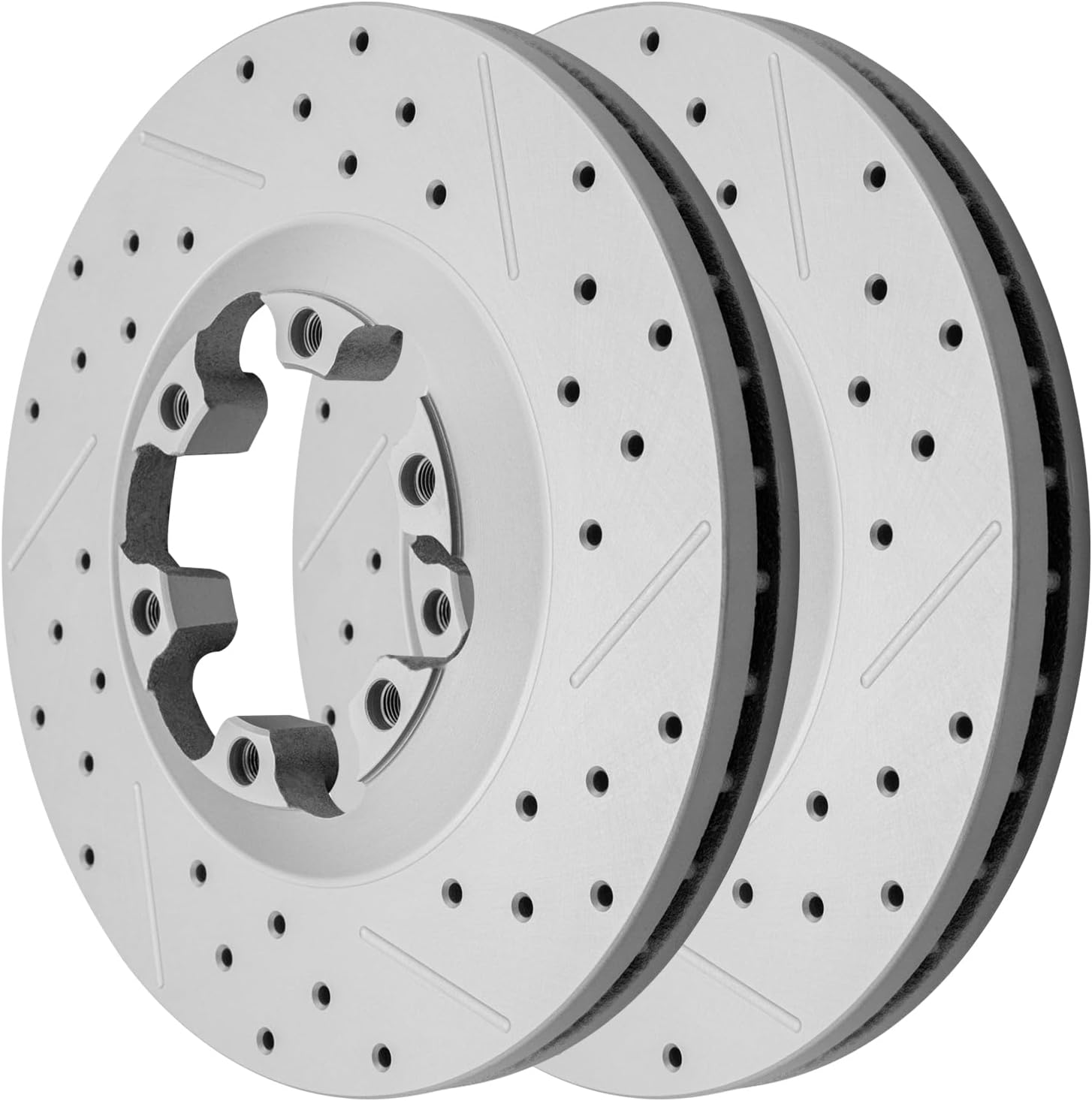Front Drilled and Slotted Disc Brake Rotors Replacement for Chevy Colorado 2004 2005 2006 2007 2008, for Gmc Canyon 2004-2008, for Isuzu I-280 I-350 2006/ I-290 I-370 2007-2008