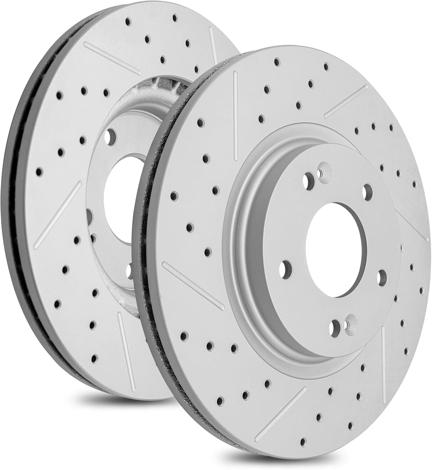 Front Drilled and Slotted Disc Brake Rotors Replacement for Hyundai Elantra Gt Kona Electric Sonata Tucson Veloster