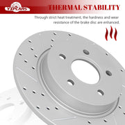 Ceramic Rear Brakes Pad and Rotors Drilled Slotted Solid Replacement Disc Brake Kits for Ford Focus 2012 2013 2014 2016 2017 2018