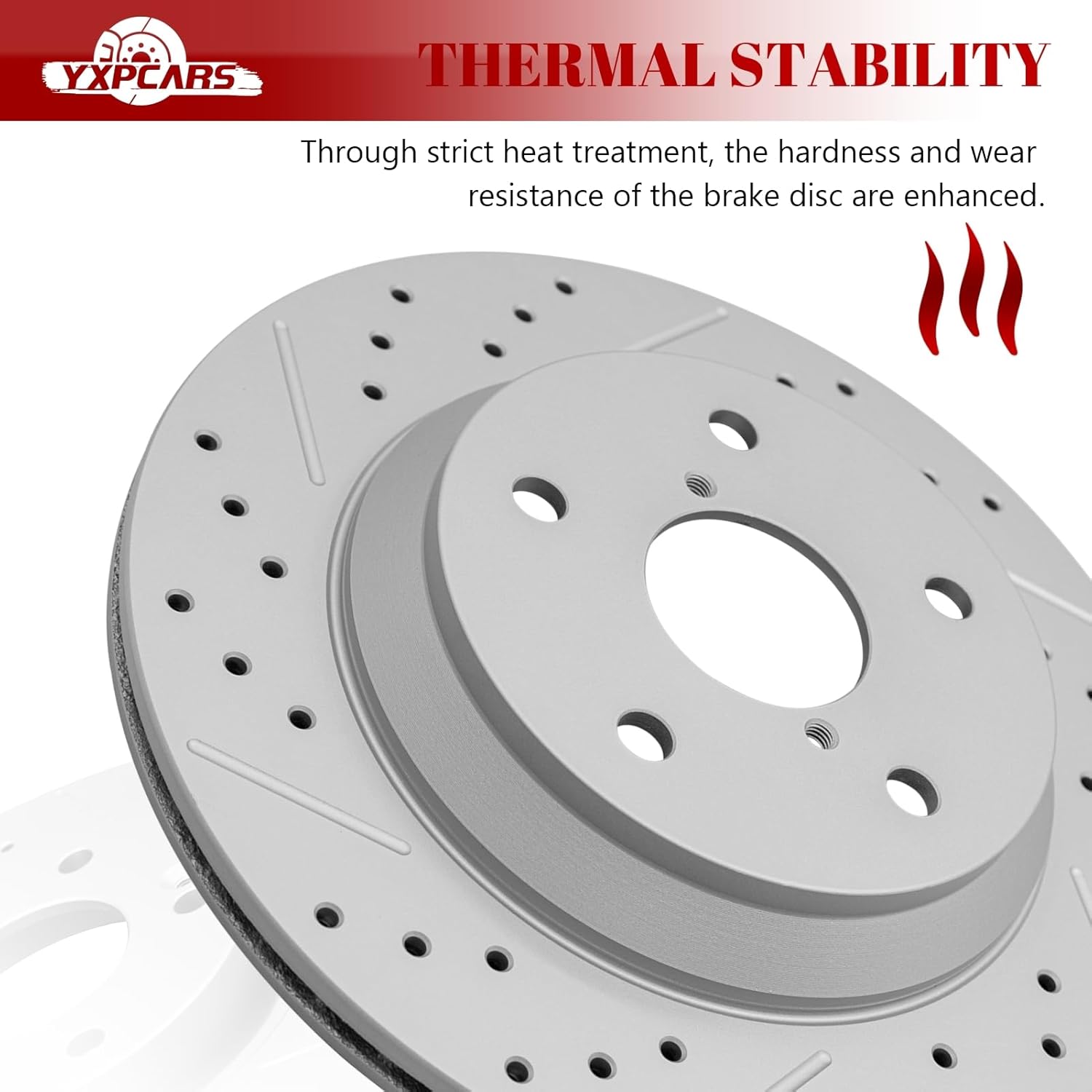 Ceramic Rear Brakes Pad and Rotors Drilled Slotted Vented Replacement Disc Brake Kits for Subaru Forester 2019 2020 2021 2022 2023 2024